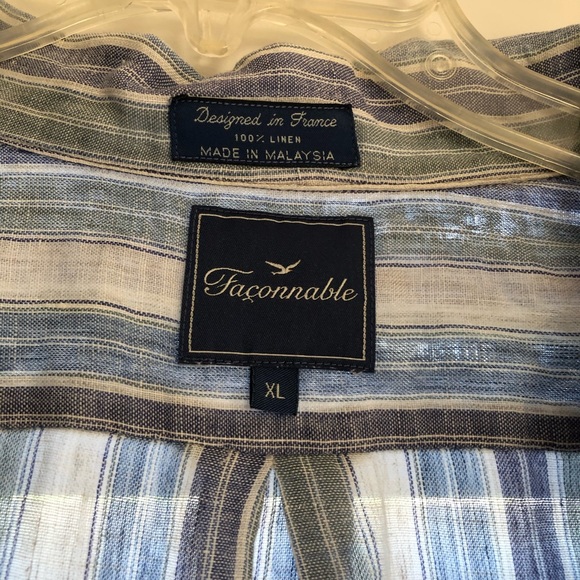 Men’s Facconable Linen Short Sleeve Button Down - Picture 3 of 3